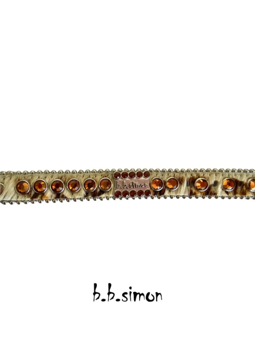 B.B. Simon Swarovski Crystal Dog Collar XS Cheetah Print Gold Trim New - Picture 6 of 7